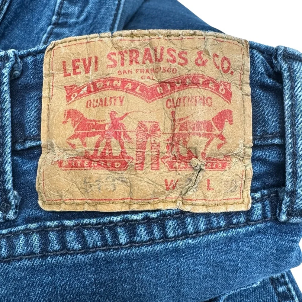 LEVI'S 513 SLIM STRAIGHT STRETCH JEANS MEDIUM BLUE WASH - EMGEE 38X30